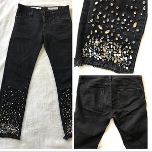 Anthropologie embellished black jeans